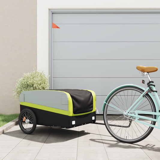 Fietstrailer 45 kg ijzer zwart en groen is nu te koop bij PeponiXL, paradijselijk wonen!