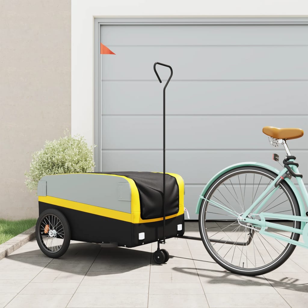 Fietstrailer 45 kg ijzer zwart en geel is nu te koop bij PeponiXL, paradijselijk wonen!