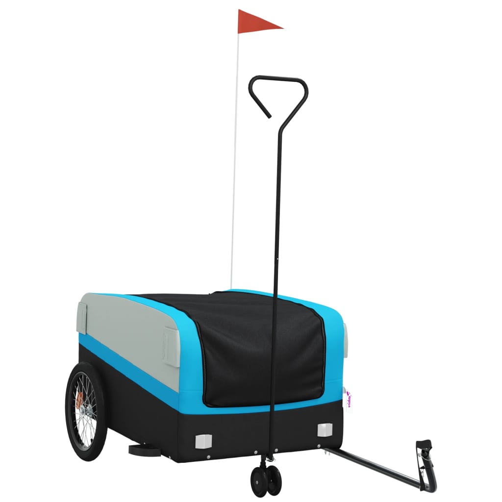Fietstrailer 45 kg ijzer zwart en blauw is nu te koop bij PeponiXL, paradijselijk wonen!