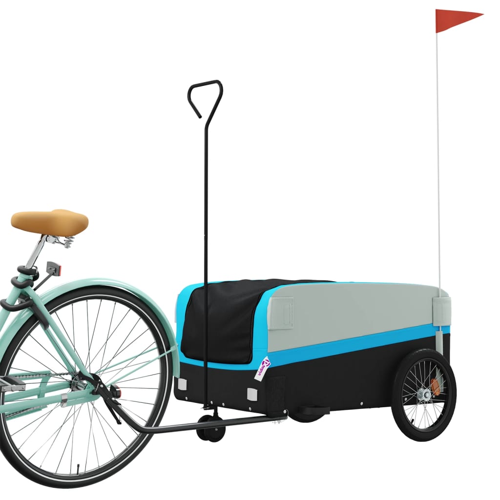 Fietstrailer 45 kg ijzer zwart en blauw is nu te koop bij PeponiXL, paradijselijk wonen!