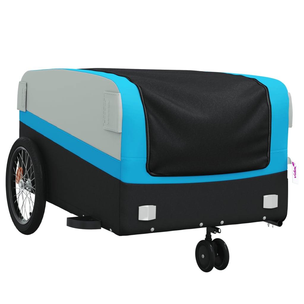 Fietstrailer 45 kg ijzer zwart en blauw is nu te koop bij PeponiXL, paradijselijk wonen!