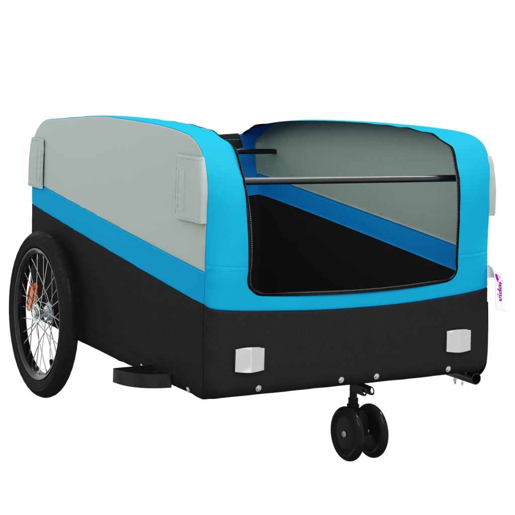 Fietstrailer 45 kg ijzer zwart en blauw is nu te koop bij PeponiXL, paradijselijk wonen!