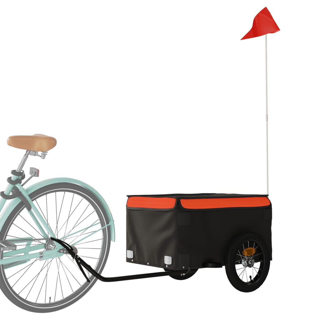 Fietstrailer 30 kg ijzer zwart en oranje is nu te koop bij PeponiXL, paradijselijk wonen!