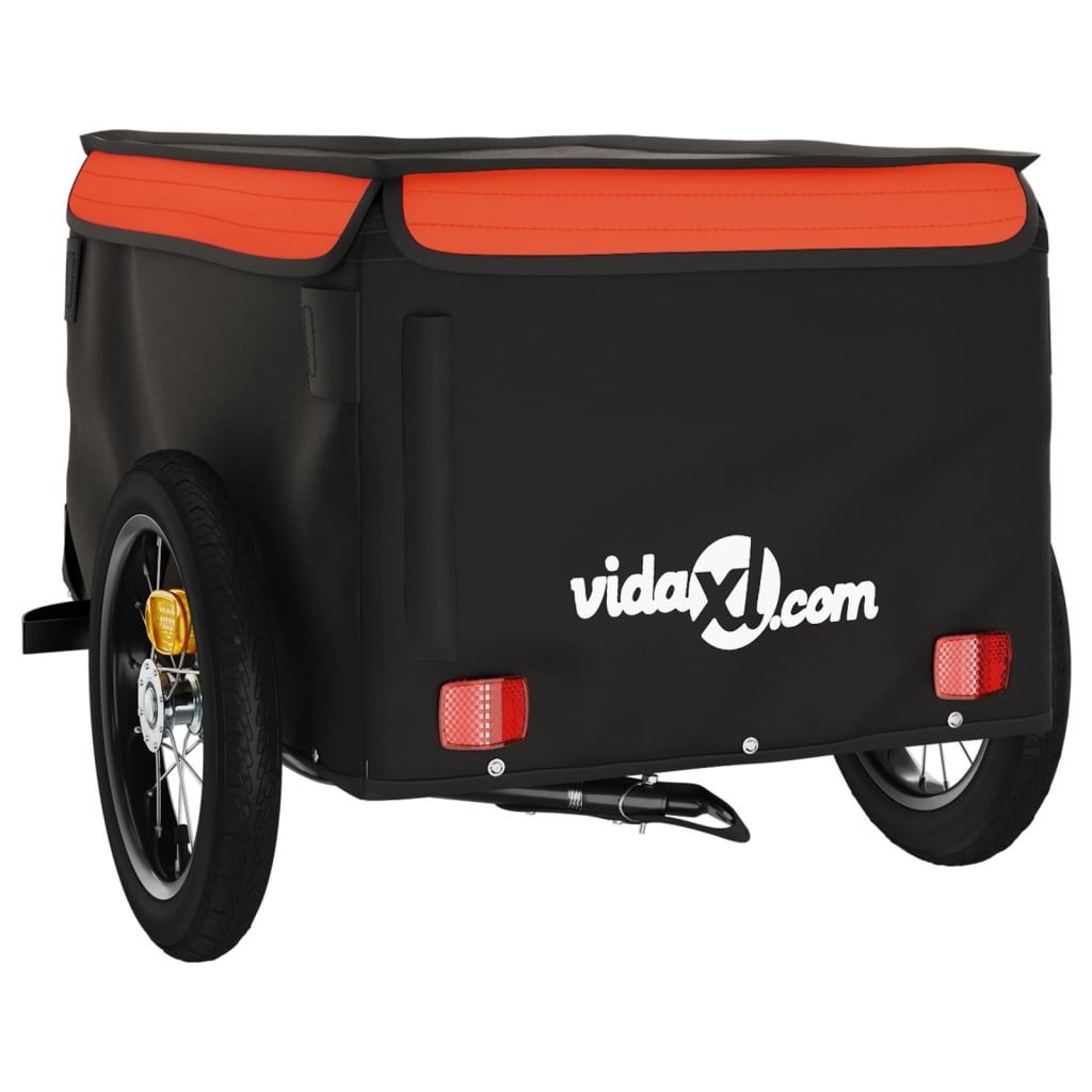 Fietstrailer 30 kg ijzer zwart en oranje is nu te koop bij PeponiXL, paradijselijk wonen!