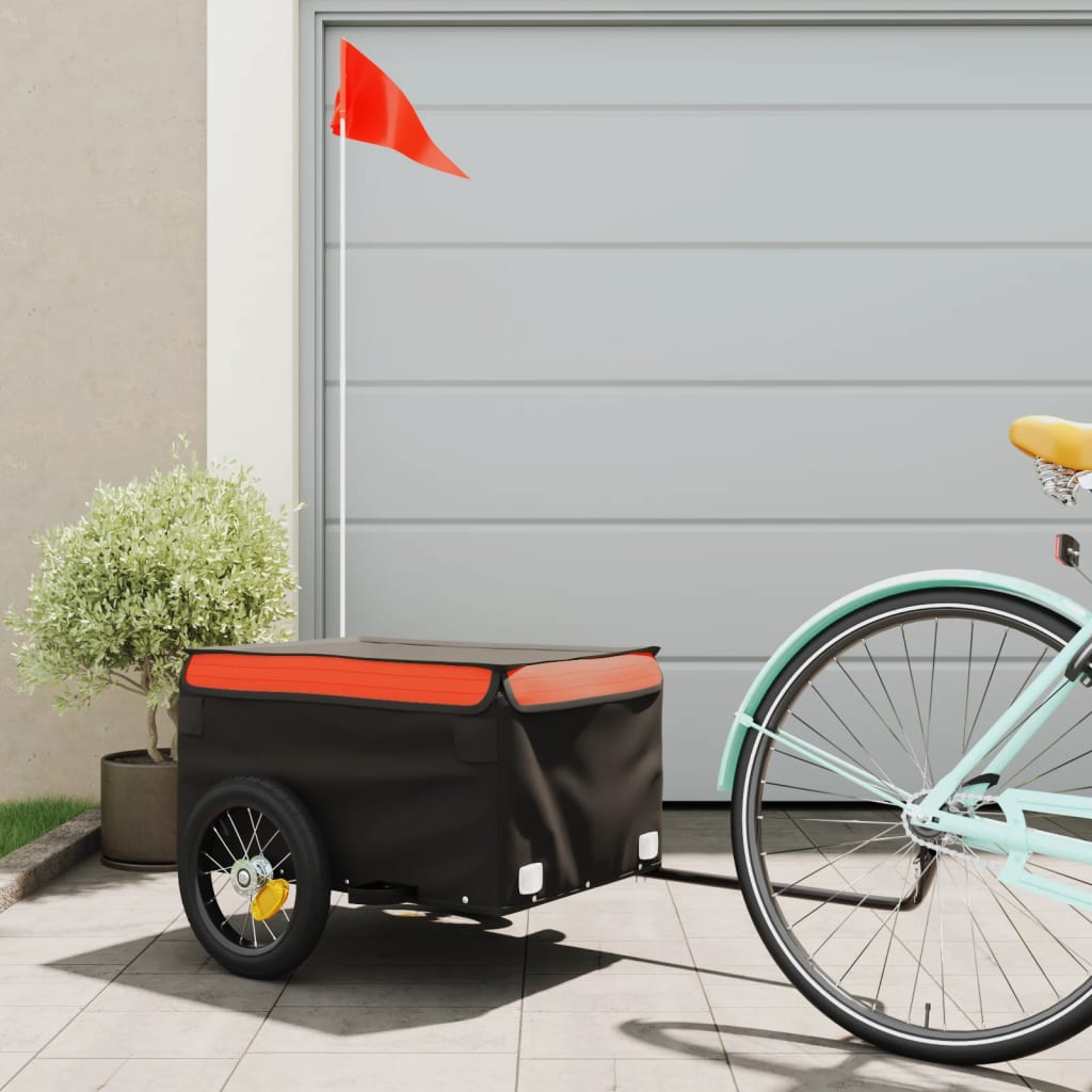 Fietstrailer 30 kg ijzer zwart en oranje is nu te koop bij PeponiXL, paradijselijk wonen!