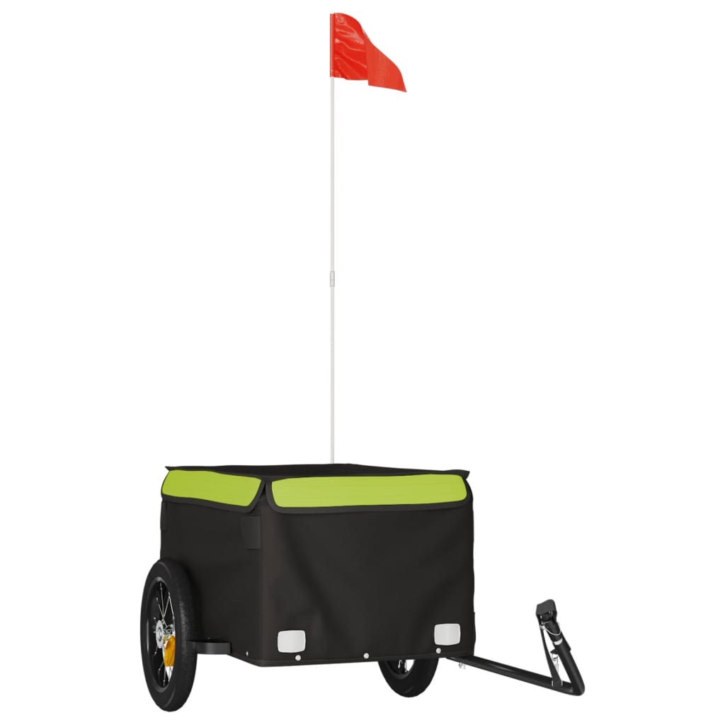 Fietstrailer 30 kg ijzer zwart en groen is nu te koop bij PeponiXL, paradijselijk wonen!