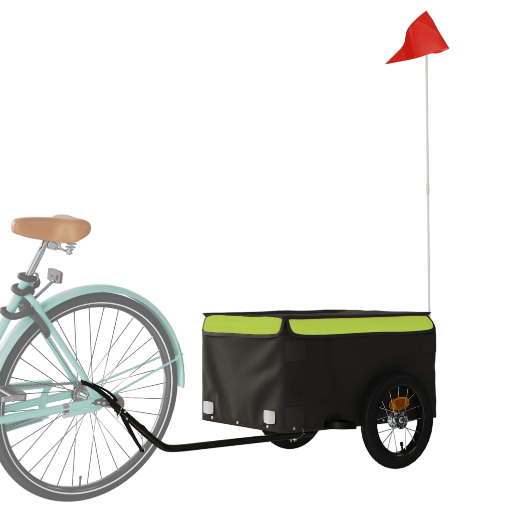 Fietstrailer 30 kg ijzer zwart en groen is nu te koop bij PeponiXL, paradijselijk wonen!