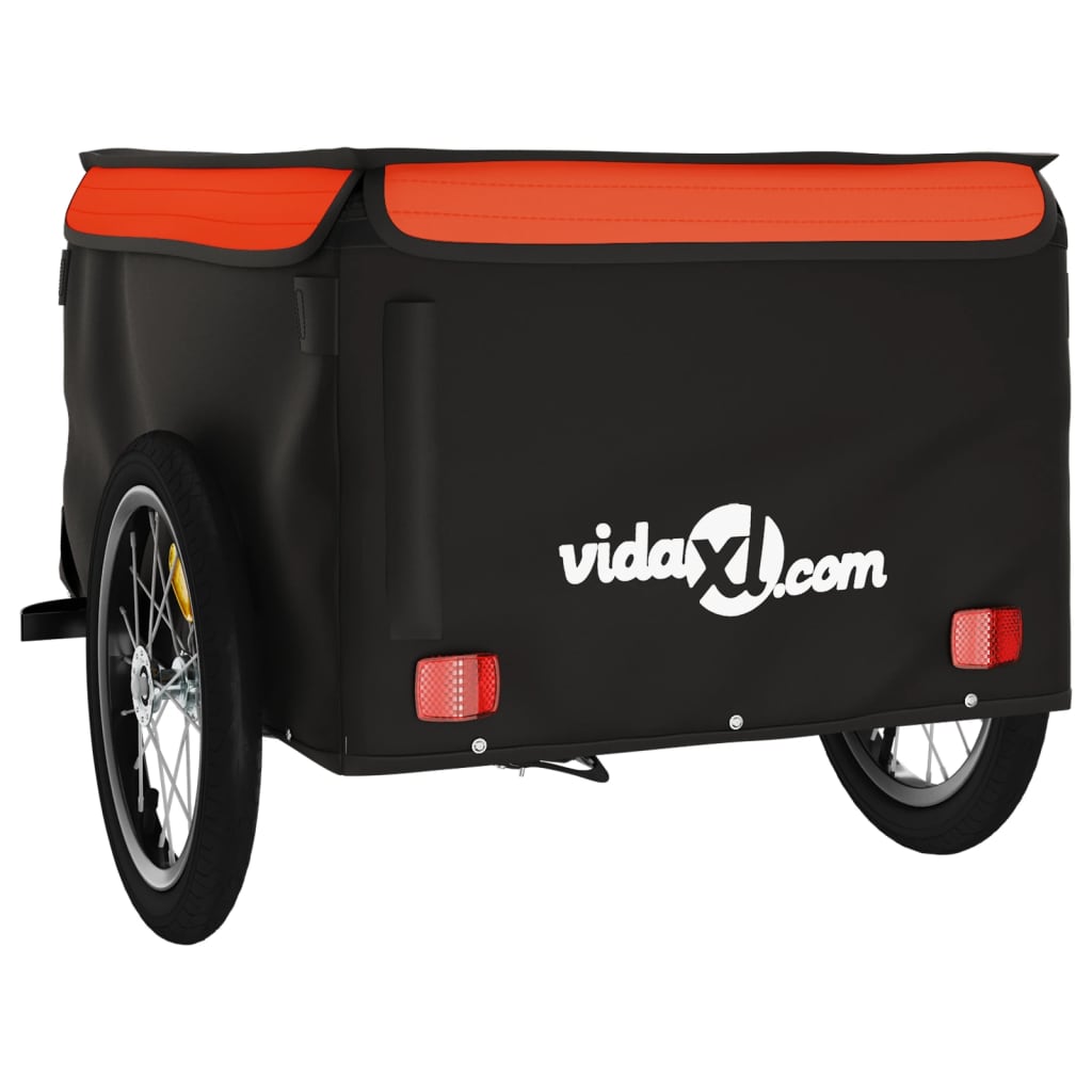 Fietstrailer 45 kg ijzer zwart en oranje is nu te koop bij PeponiXL, paradijselijk wonen!