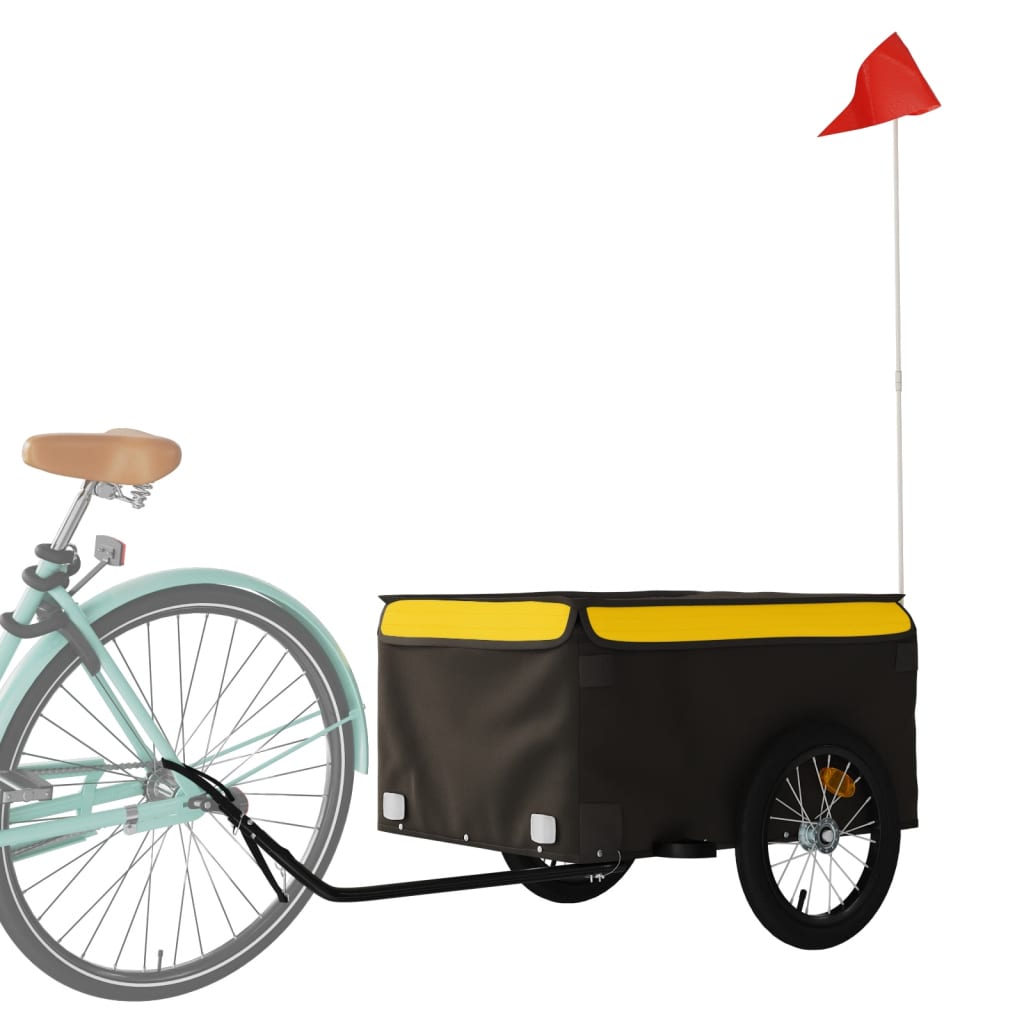 Fietstrailer 45 kg ijzer zwart en geel is nu te koop bij PeponiXL, paradijselijk wonen!