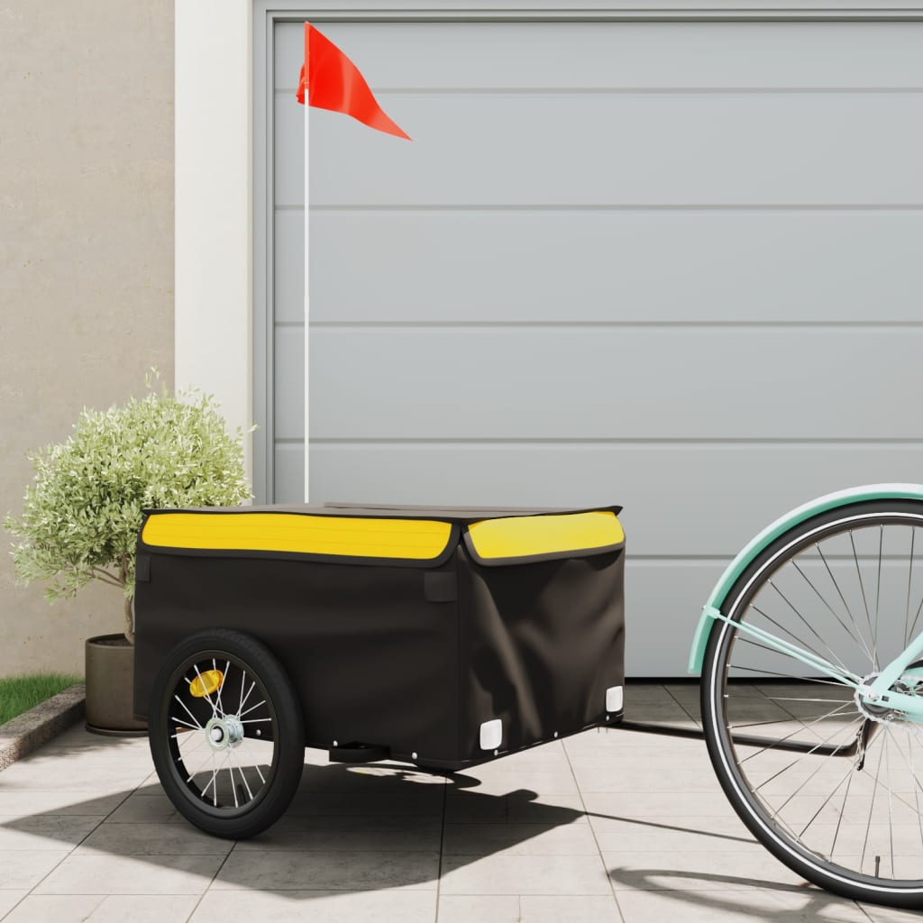Fietstrailer 45 kg ijzer zwart en geel is nu te koop bij PeponiXL, paradijselijk wonen!