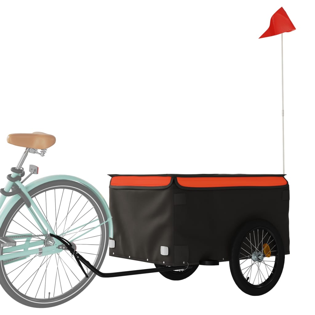 Fietstrailer 45 kg ijzer zwart en oranje is nu te koop bij PeponiXL, paradijselijk wonen!