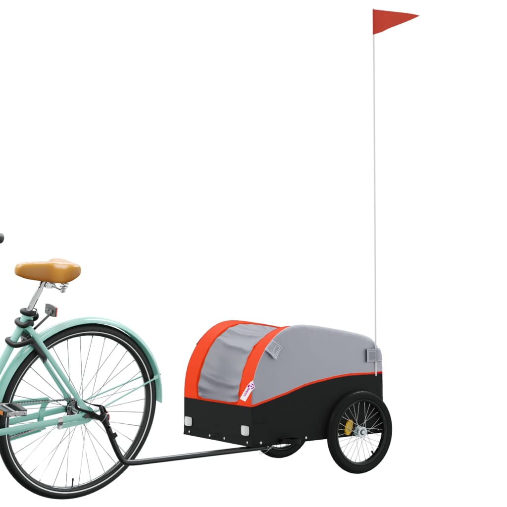Fietstrailer 30 kg ijzer zwart en oranje is nu te koop bij PeponiXL, paradijselijk wonen!