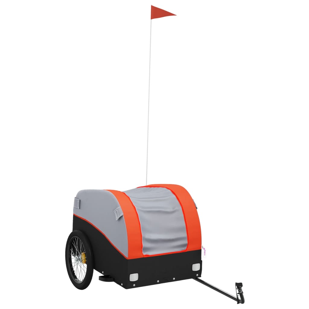 Fietstrailer 45 kg ijzer zwart en oranje is nu te koop bij PeponiXL, paradijselijk wonen!