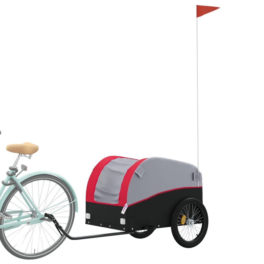 Fietstrailer 45 kg ijzer zwart en rood is nu te koop bij PeponiXL, paradijselijk wonen!