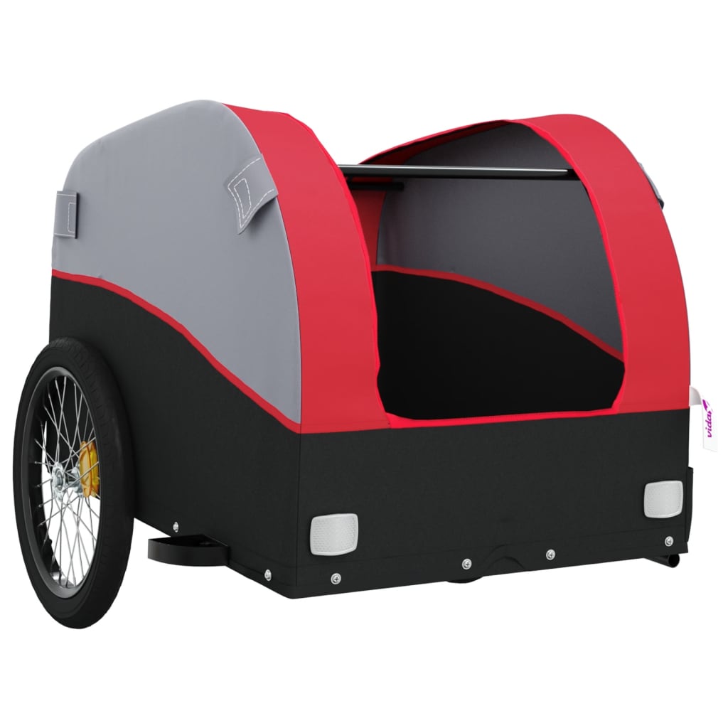 Fietstrailer 45 kg ijzer zwart en rood is nu te koop bij PeponiXL, paradijselijk wonen!