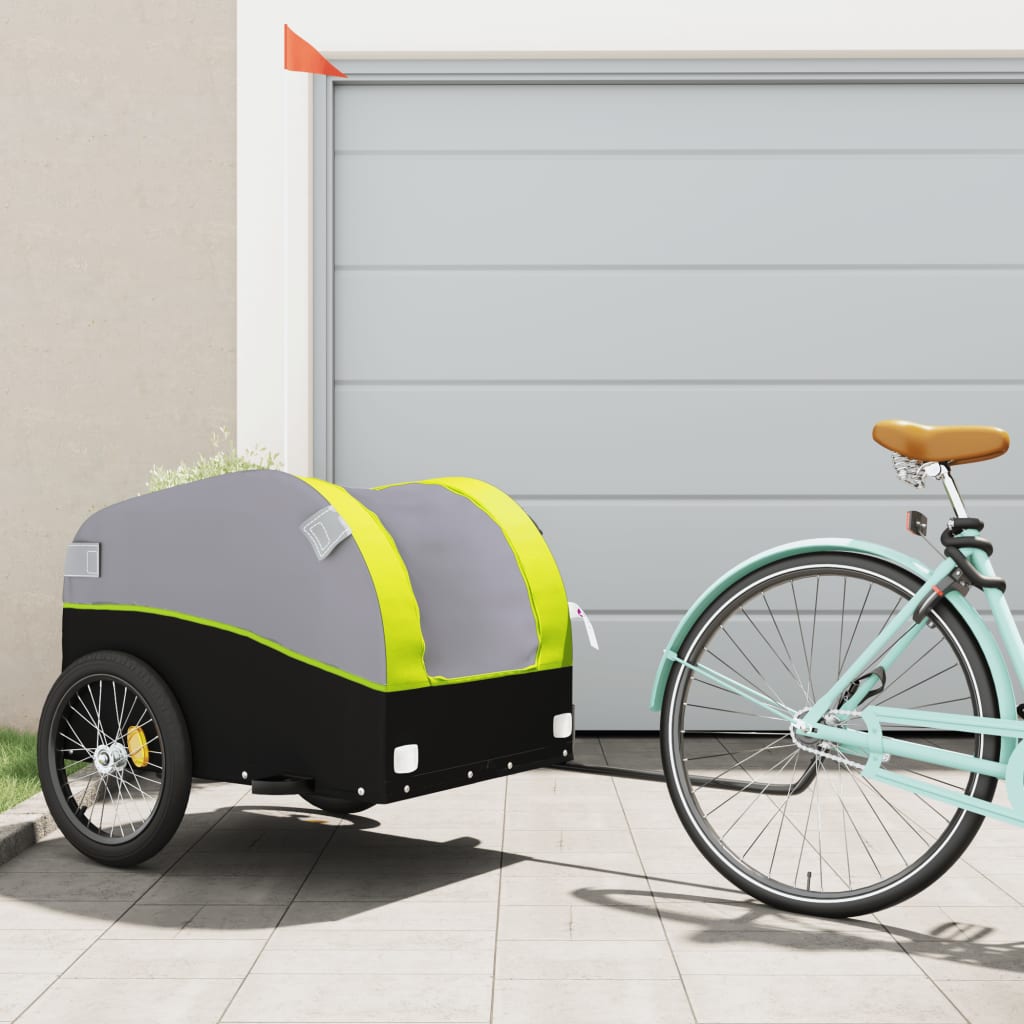 Fietstrailer 45 kg ijzer zwart en groen is nu te koop bij PeponiXL, paradijselijk wonen!