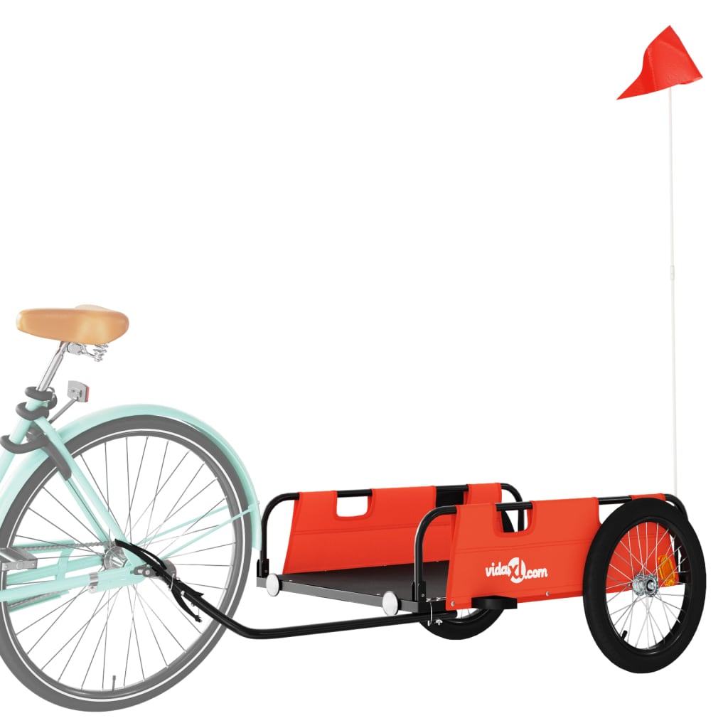 Fietstrailer oxford stof en ijzer oranje is nu te koop bij PeponiXL, paradijselijk wonen!