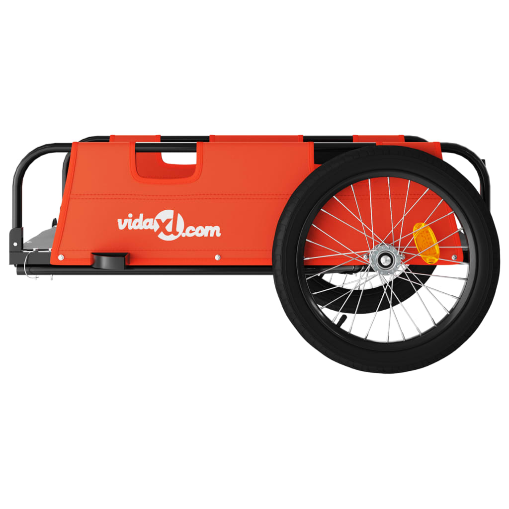 Fietstrailer oxford stof en ijzer oranje is nu te koop bij PeponiXL, paradijselijk wonen!