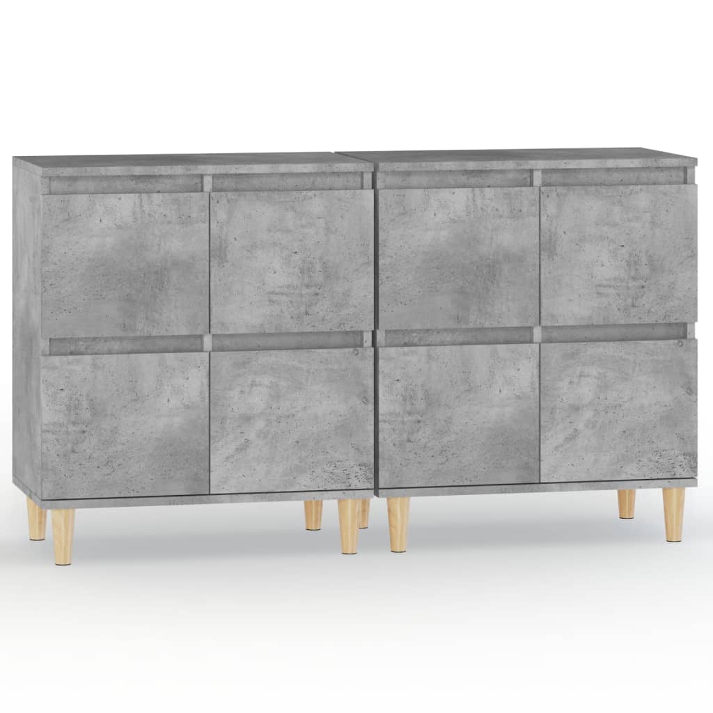Dressoirs 2 st 60x35x70 cm bewerkt hout betongrijs is nu te koop bij PeponiXL, paradijselijk wonen!