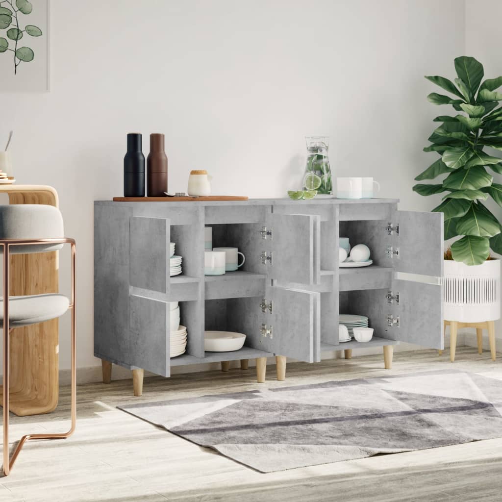 Dressoirs 2 st 60x35x70 cm bewerkt hout betongrijs is nu te koop bij PeponiXL, paradijselijk wonen!