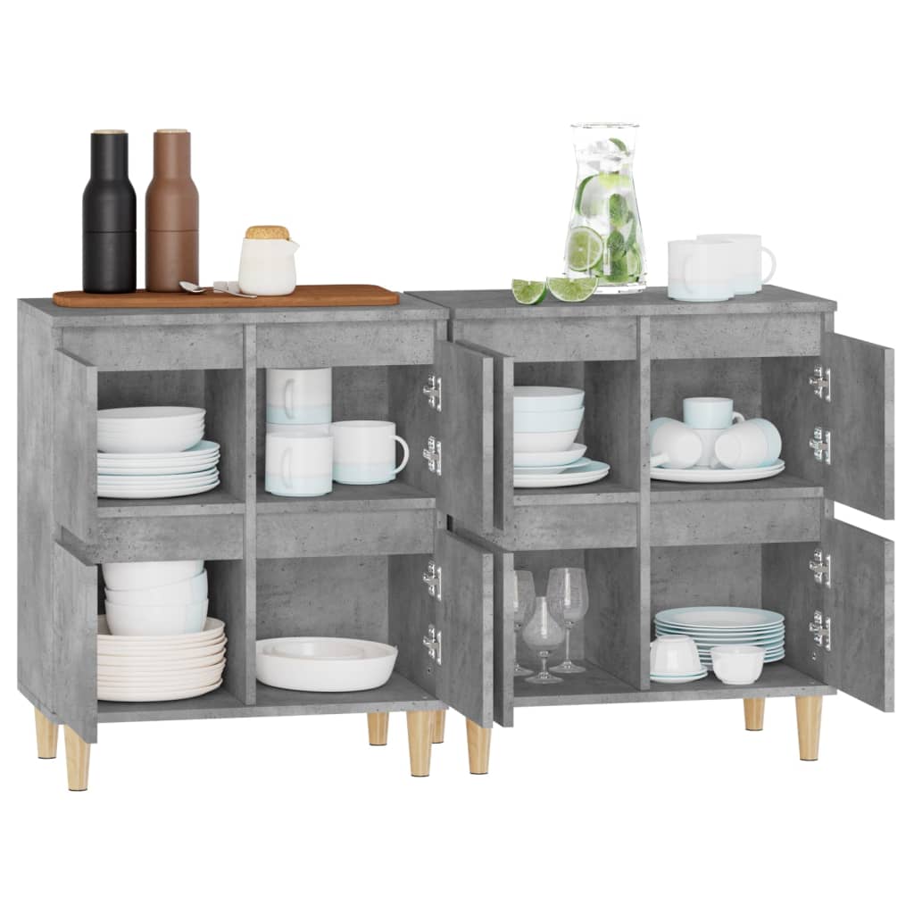 Dressoirs 2 st 60x35x70 cm bewerkt hout betongrijs is nu te koop bij PeponiXL, paradijselijk wonen!
