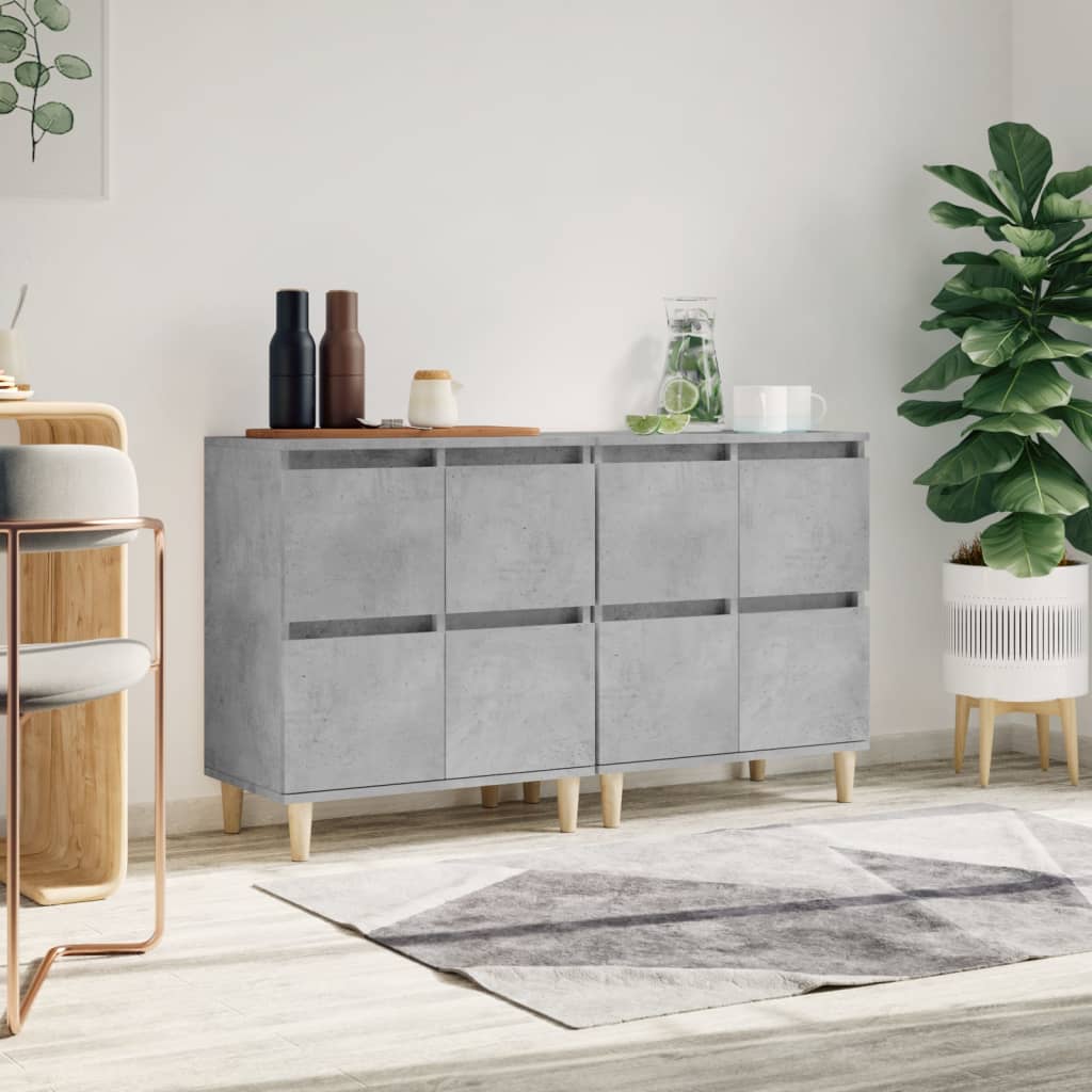 Dressoirs 2 st 60x35x70 cm bewerkt hout betongrijs is nu te koop bij PeponiXL, paradijselijk wonen!