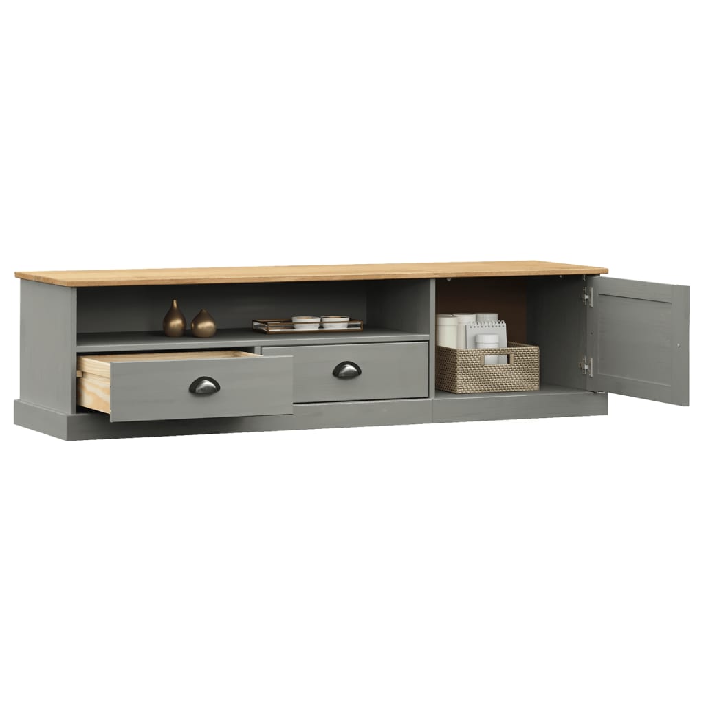Tv-meubel VIGO 156x40x40 cm massief grenenhout grijs is nu te koop bij PeponiXL, paradijselijk wonen!