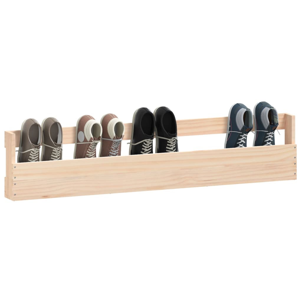 Wandschoenenrekken 2 st 110x9x23 cm massief grenenhout is nu te koop bij PeponiXL, paradijselijk wonen!