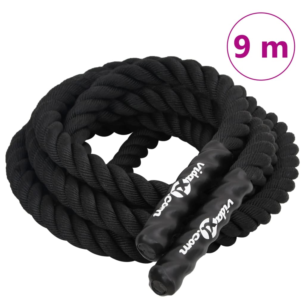 Battle rope 9 m 6,8 kg polyester zwart is nu te koop bij PeponiXL, paradijselijk wonen!