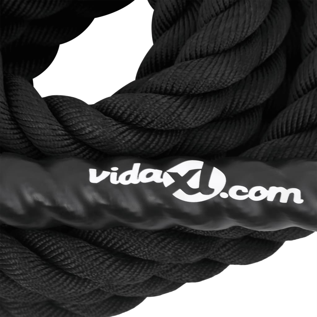 Battle rope 9 m 6,8 kg polyester zwart is nu te koop bij PeponiXL, paradijselijk wonen!