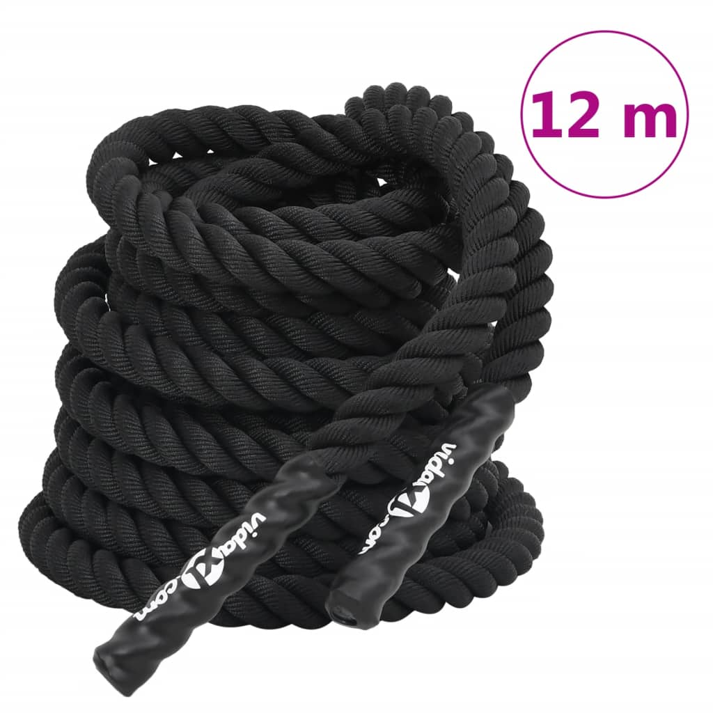 Battle rope 12 m 9 kg polyester zwart is nu te koop bij PeponiXL, paradijselijk wonen!