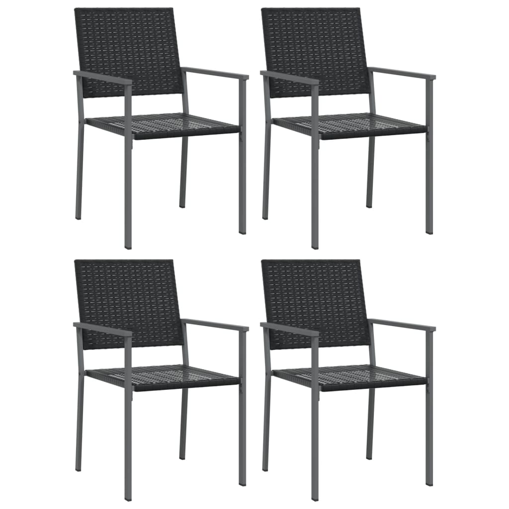 Tuinstoelen 4 st 54x62,5x89 cm poly rattan zwart is nu te koop bij PeponiXL, paradijselijk wonen!