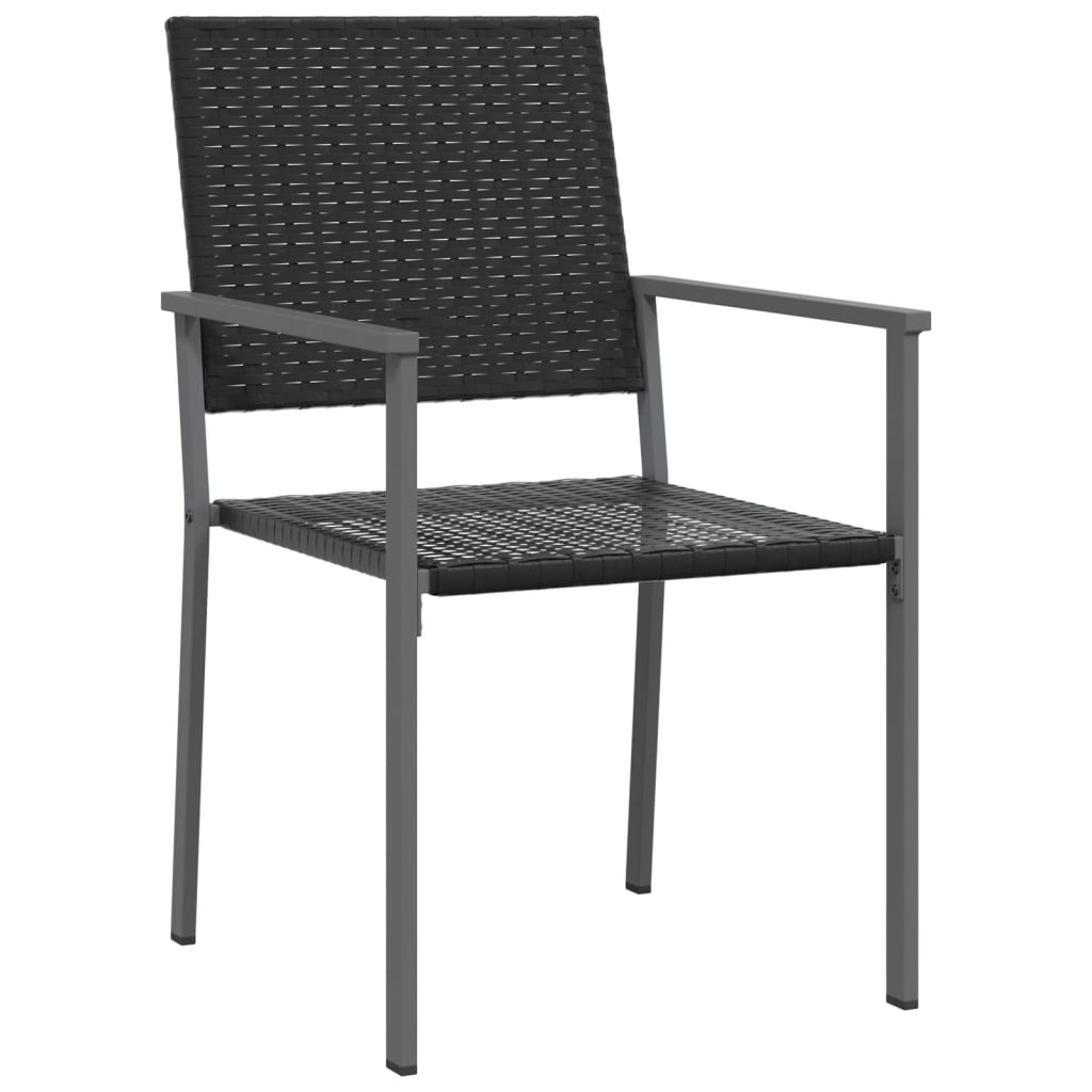 Tuinstoelen 4 st 54x62,5x89 cm poly rattan zwart is nu te koop bij PeponiXL, paradijselijk wonen!