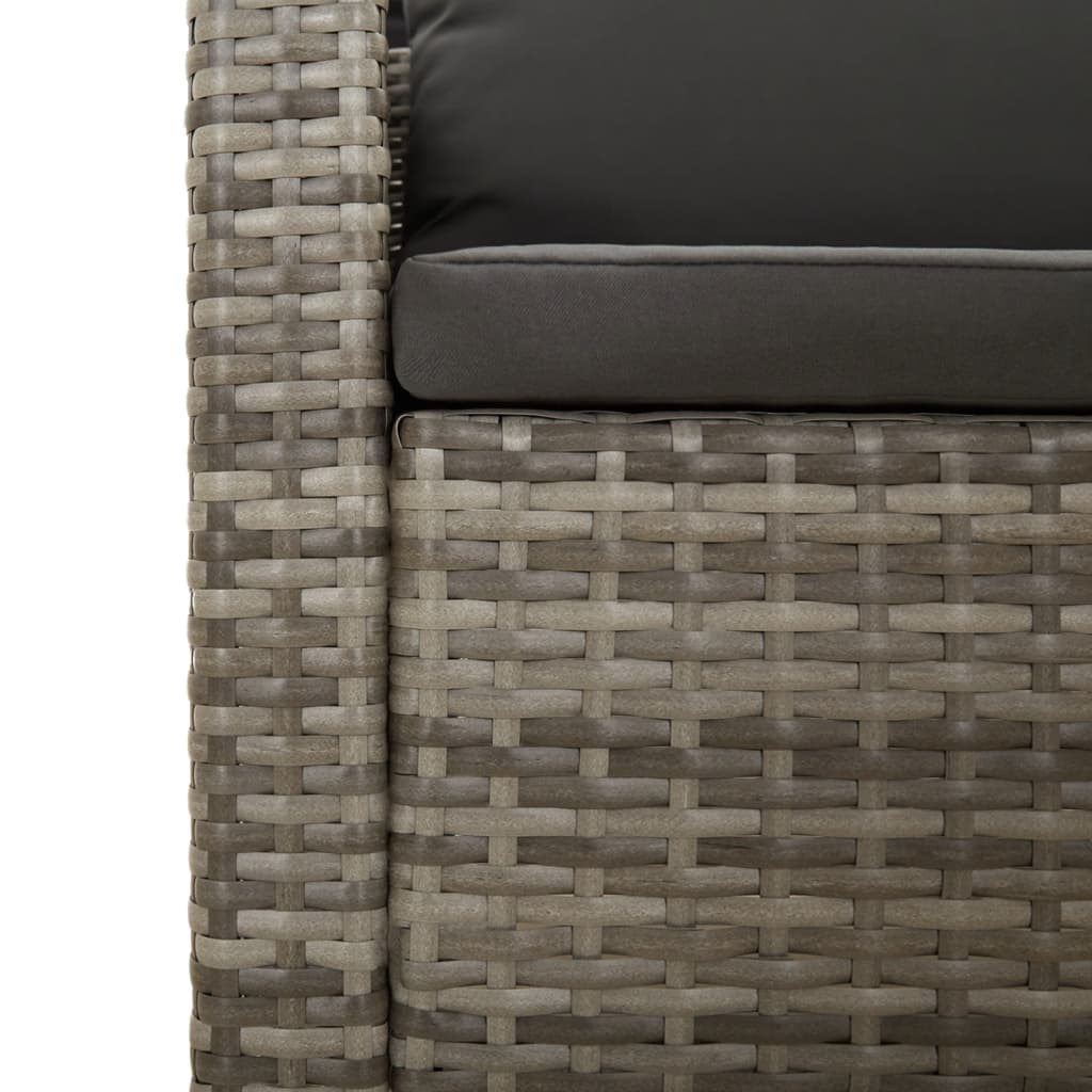 4-delige Loungeset met kussens poly rattan grijs is nu te koop bij PeponiXL, paradijselijk wonen!