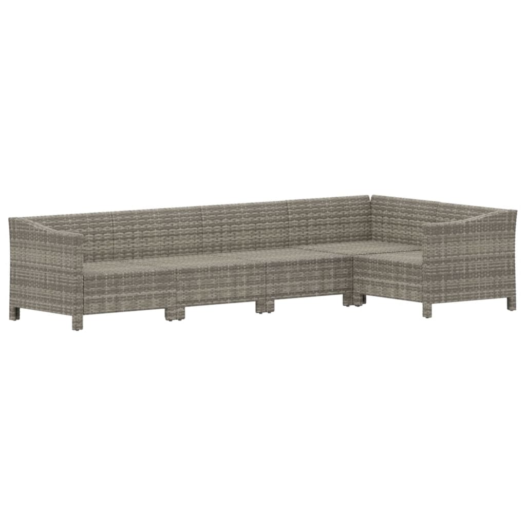 5-delige Loungeset met kussens poly rattan grijs is nu te koop bij PeponiXL, paradijselijk wonen!