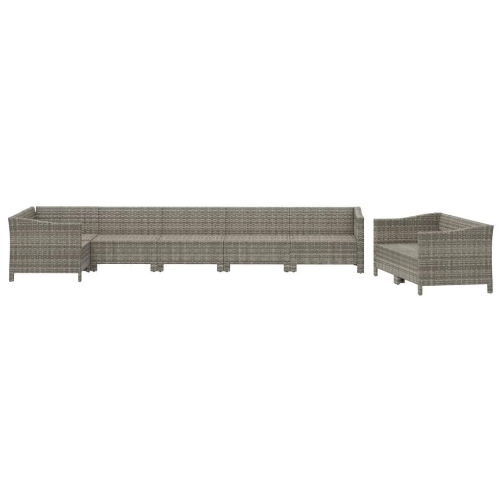 8-delige Loungeset met kussens poly rattan grijs is nu te koop bij PeponiXL, paradijselijk wonen!