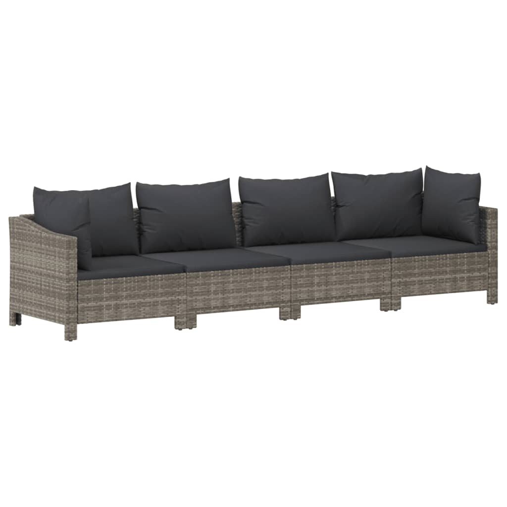 8-delige Loungeset met kussens poly rattan grijs is nu te koop bij PeponiXL, paradijselijk wonen!