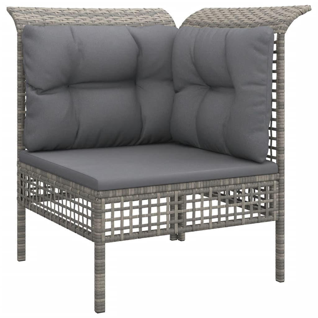 5-delige Loungeset met kussens poly rattan grijs is nu te koop bij PeponiXL, paradijselijk wonen!