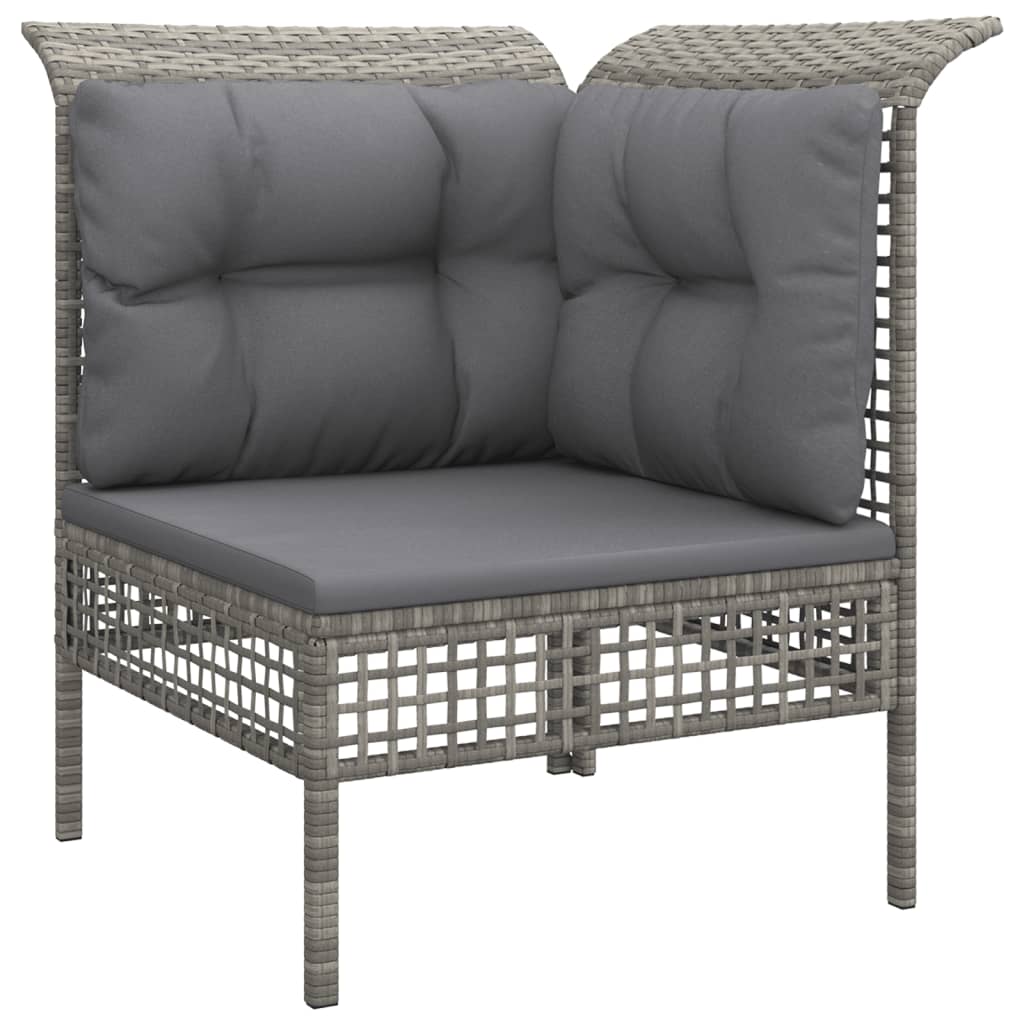 6-delige Loungeset met kussens poly rattan grijs is nu te koop bij PeponiXL, paradijselijk wonen!