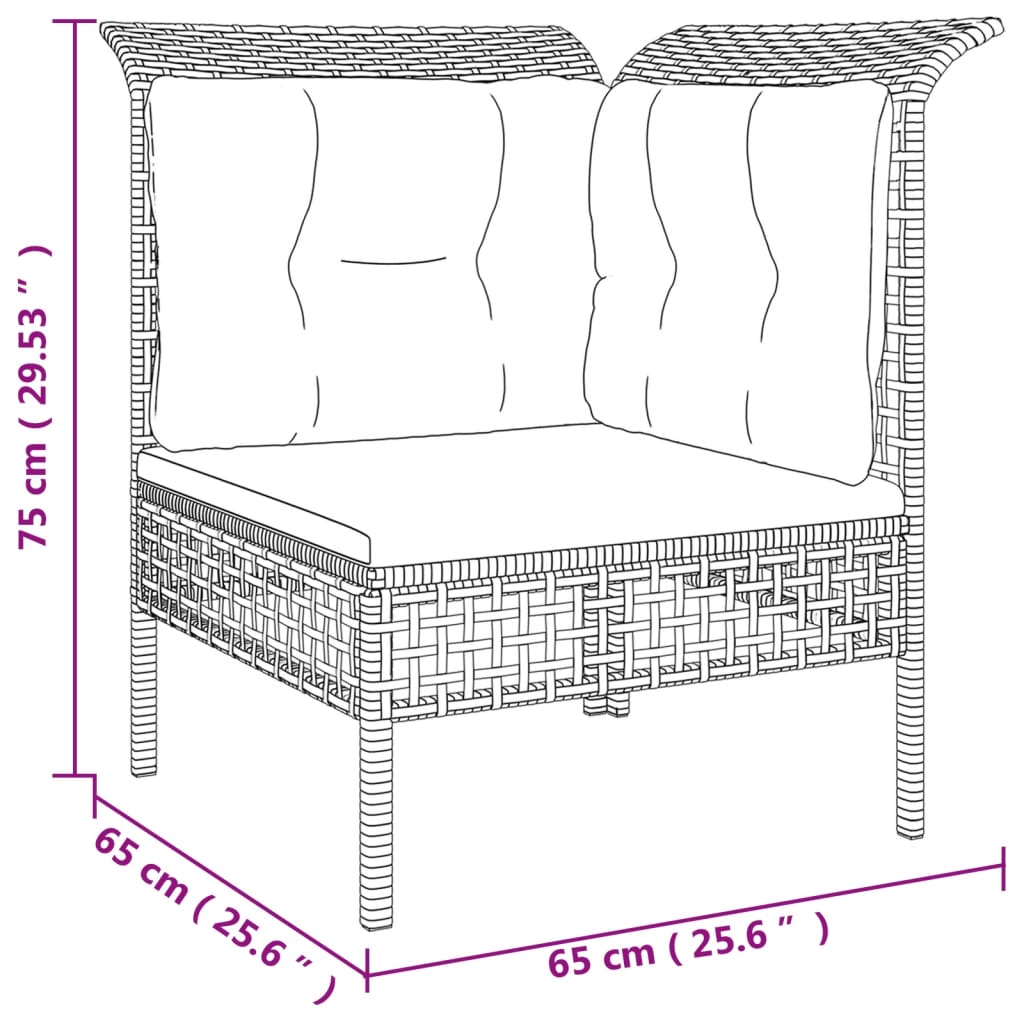 8-delige Loungeset met kussens poly rattan grijs is nu te koop bij PeponiXL, paradijselijk wonen!