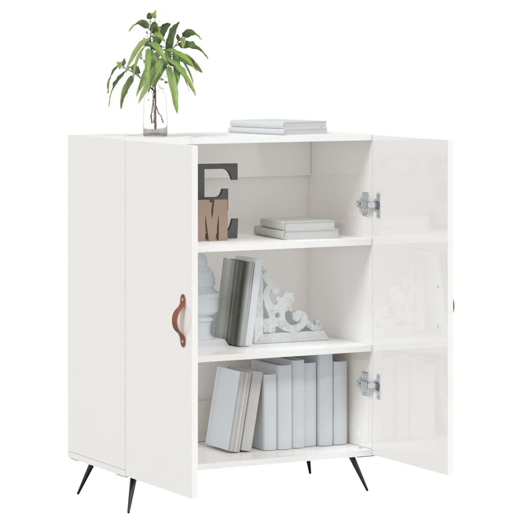 Dressoir 69,5x34x90 cm bewerkt hout hoogglans wit is nu te koop bij PeponiXL, paradijselijk wonen!