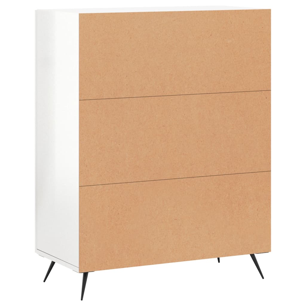 Dressoir 69,5x34x90 cm bewerkt hout hoogglans wit is nu te koop bij PeponiXL, paradijselijk wonen!