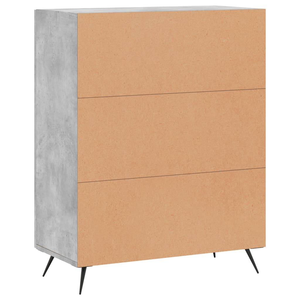 Dressoir 69,5x34x90 cm bewerkt hout betongrijs is nu te koop bij PeponiXL, paradijselijk wonen!