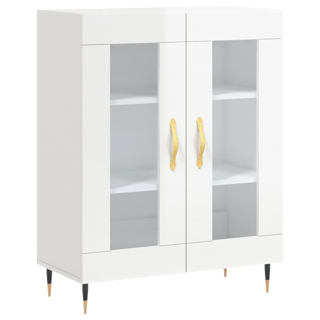 Dressoir 69,5x34x90 cm bewerkt hout hoogglans wit is nu te koop bij PeponiXL, paradijselijk wonen!