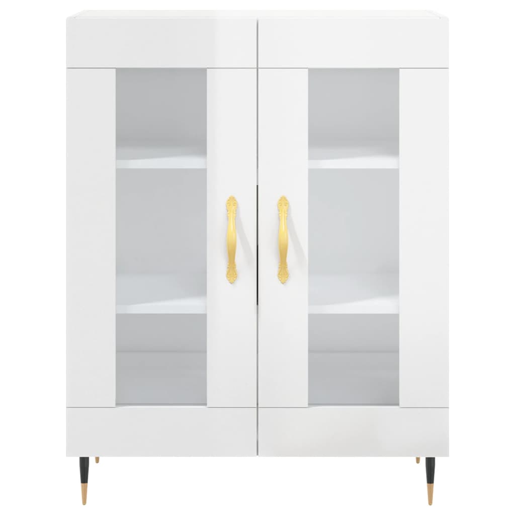 Dressoir 69,5x34x90 cm bewerkt hout hoogglans wit is nu te koop bij PeponiXL, paradijselijk wonen!