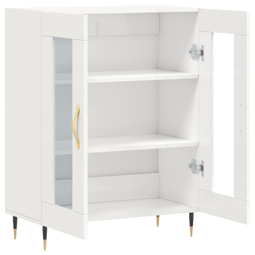 Dressoir 69,5x34x90 cm bewerkt hout hoogglans wit is nu te koop bij PeponiXL, paradijselijk wonen!