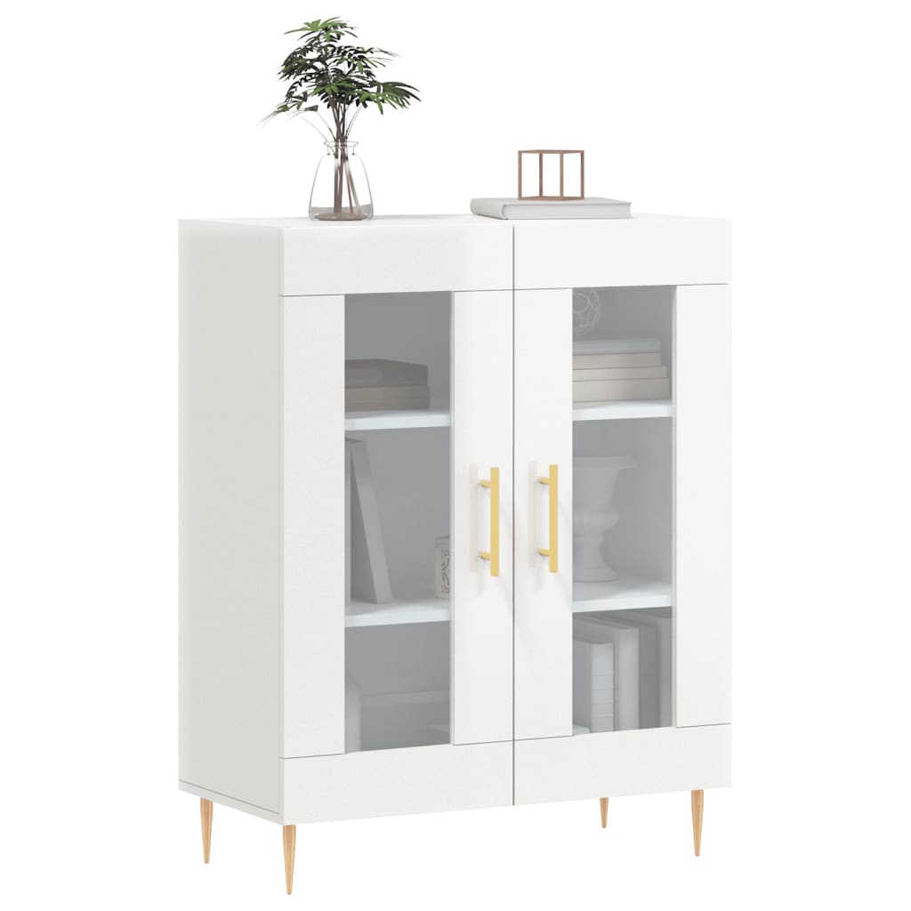 Dressoir 69,5x34x90 cm bewerkt hout hoogglans wit is nu te koop bij PeponiXL, paradijselijk wonen!