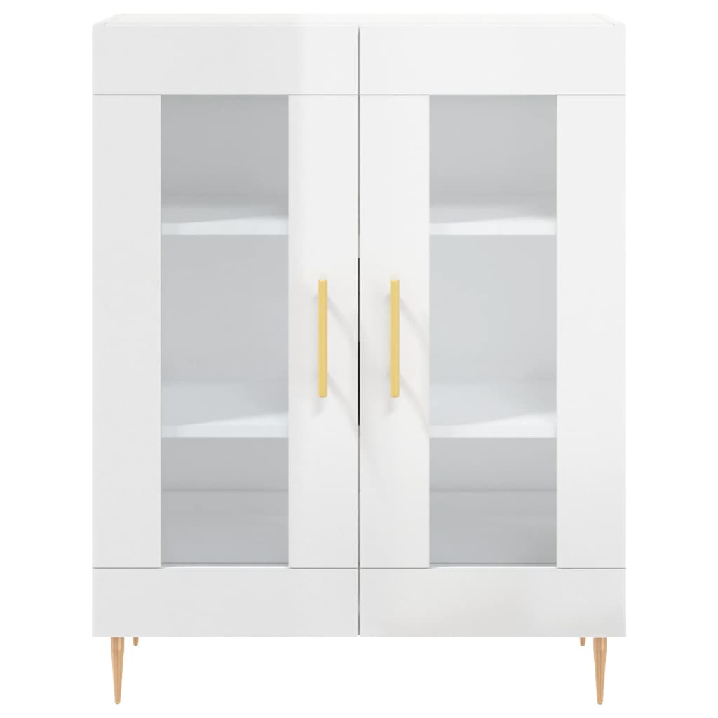 Dressoir 69,5x34x90 cm bewerkt hout hoogglans wit is nu te koop bij PeponiXL, paradijselijk wonen!