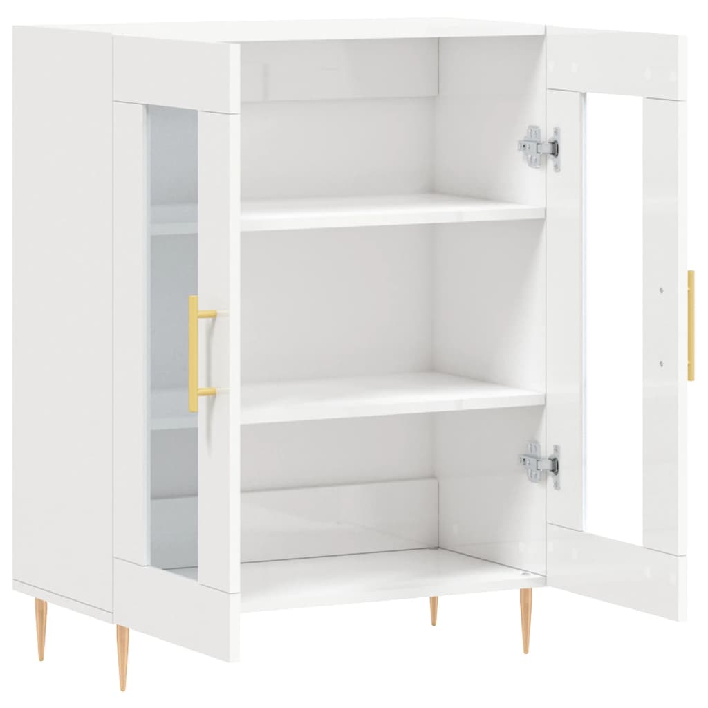 Dressoir 69,5x34x90 cm bewerkt hout hoogglans wit is nu te koop bij PeponiXL, paradijselijk wonen!