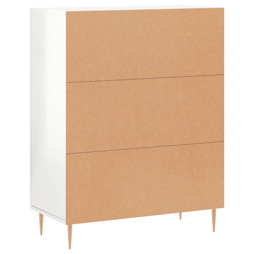 Dressoir 69,5x34x90 cm bewerkt hout hoogglans wit is nu te koop bij PeponiXL, paradijselijk wonen!